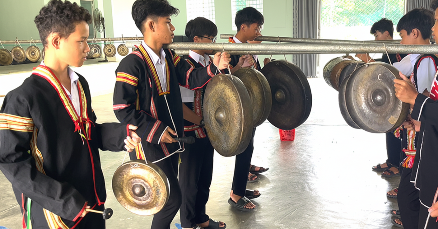 Biểu diễn cồng chiêng Biểu diễn cồng chiêng