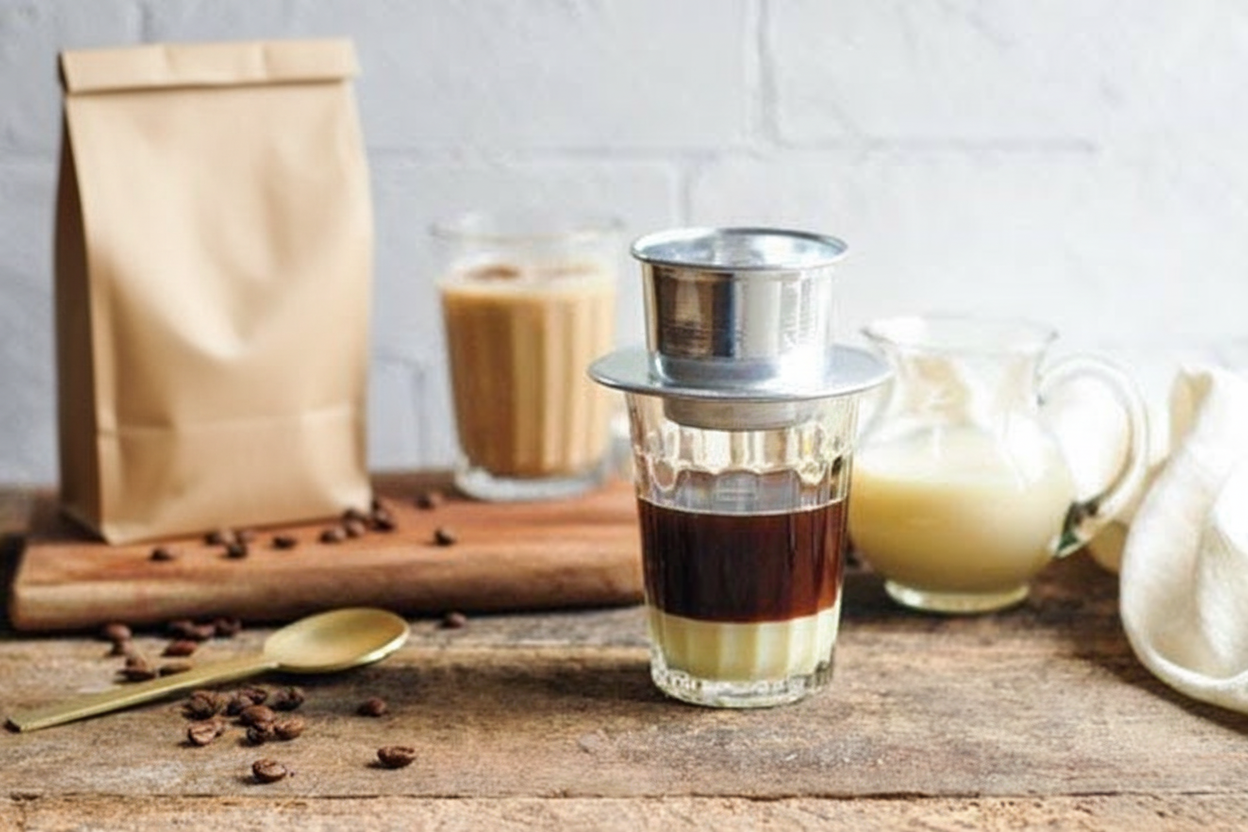 Ly cà phê pha phin truyền thống Việt Nam Ly cà phê pha phin truyền thống Việt Nam