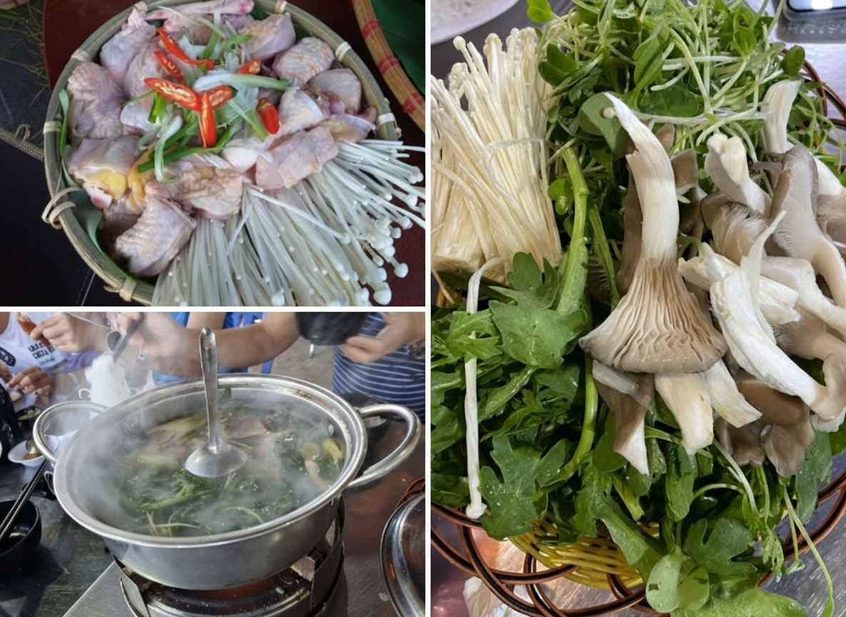 Lẩu gà lá sâm Măng Đen Lẩu gà lá sâm Măng Đen